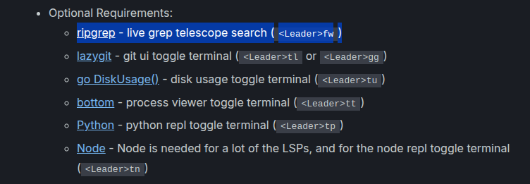 Astronvim Requirements